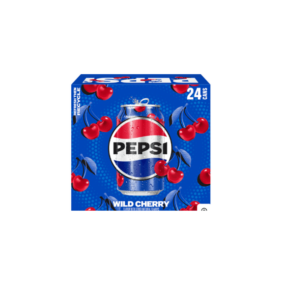 Pepsi Cola Wild Cherry Soda, 12 fl oz Cans, 24 Pack
