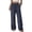 Navy women wide leg trousers with pockets a1, variant on Cagogo Women's Wide Leg Elastic Waist Flowy Trousers with Pockets Casual Loose Long Pants for Summer Beach Party Travel Lounge Palazzo Pants, Dark Gray S