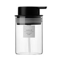 thumbnail image 1 of Dispensador de jabón líquido para platos de vidrio, botellas de 10 oz transparentes para líquidos de mano con bomba de plástico a prueba de óxido, dispensador de loción redondo rellenable para, 1 of 5