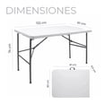 thumbnail image 2 of Mesa Plegable Portátil CJR tipo Portafolio 122cm 2pz Blanco, 2 of 6