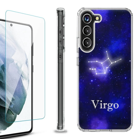 OneToughShield ® for Samsung Galaxy S23  S23 Plus 5G Shockproof Bumper Phone Case, with Tempered Glass Screen Protector - Virgo