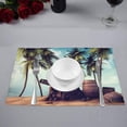 thumbnail image 2 of MKHERT Pirate Cannon and Barrels on Tropical Beach with Palm Trees Placemats Table Mats for Dining Room Kitchen Table Decoration 12x18 inch,Set of 6, 2 of 4
