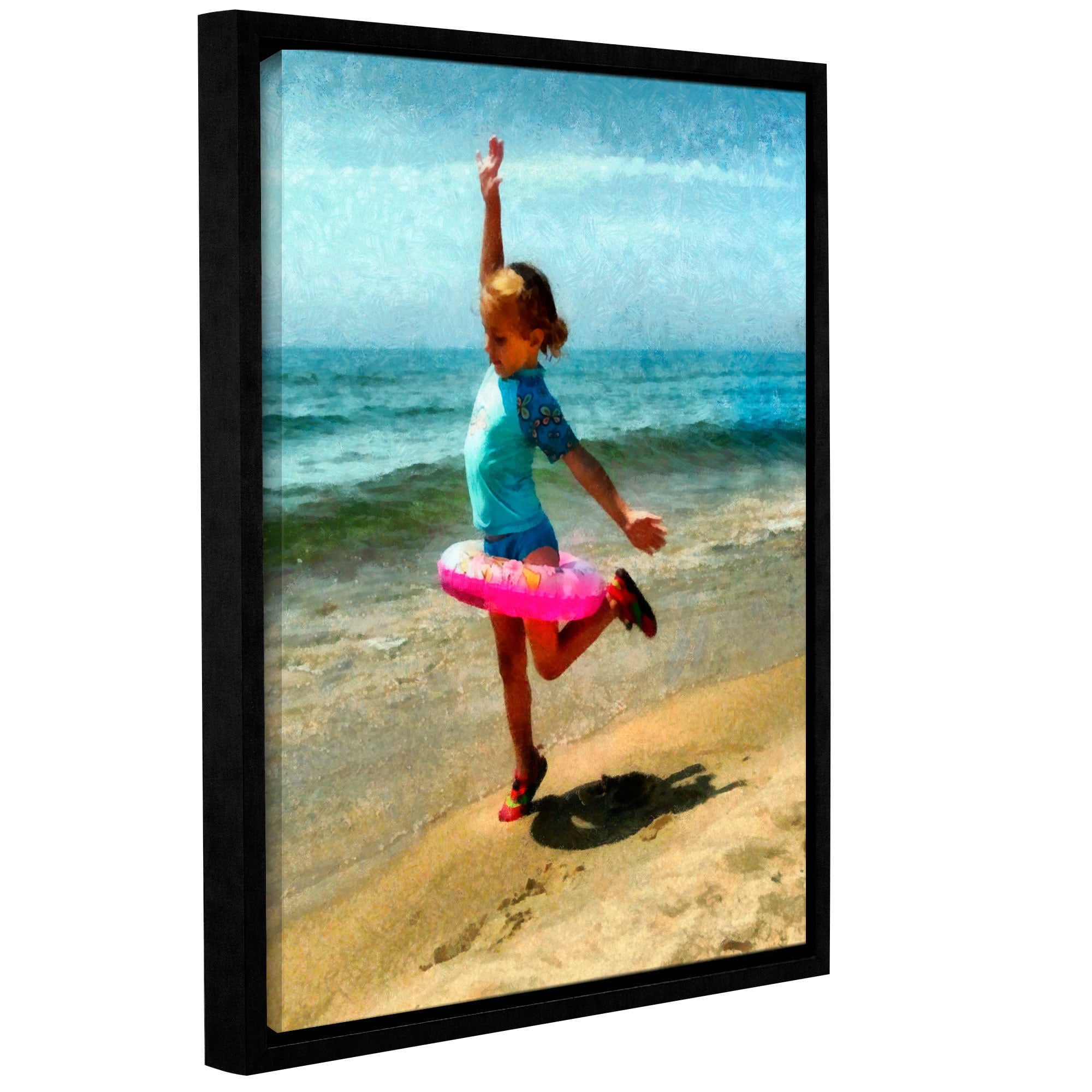 ArtWall Kevin Calkins "Summertime Girl" Gallery-Wrapped Floater-Framed Canvas