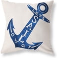 thumbnail image 2 of Navy Blue Nautical Throw Pillow Covers 18x18 Set of 4 White Coastal Ocean Anchors Pillow Covers Couch Decorative Outdoor Square Linen Pillow Cushion Cases for Living Room Sofa Bed Home Decor, 2 of 6