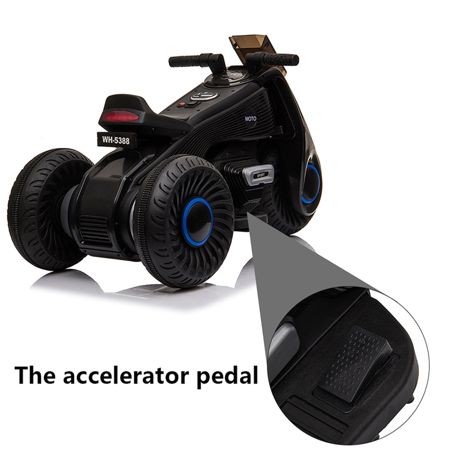 CIPACHO Kids Ride on Motorcycle, 6 V Battery Powered 3 Wheels Motorcycle Toy for Children Boys & Girls, Electric Ride on Motorcycle, Black