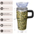thumbnail image 3 of Camo 20oz Stainless Steel Tumbler with Handle and Straw – Insulated Travel Cup with Sliding Lid, 360° Full Wrap Printed Mug for Home, Outdoor & Sports Use, Camouflage, 3 of 6