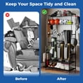 thumbnail image 5 of Costway Golf Bags Storage Garage Organizer,Mobile Sports Equipment Organizer with Wheels, 5 of 10