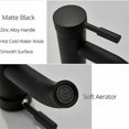 thumbnail image 5 of Grifo de lavabo negro, grifo de agua fría y caliente, mezclador de baño de acero inoxidable, para lavabo o lavabo de baño, lavabo de mano, agua caliente y fría ajustable, 5 of 5
