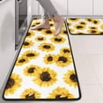 thumbnail image 2 of Kitchen Rugs Sets Of 2,White Sunflower Pattern Anti Fatigue Kitchen Mat Rugs Non Slip Washable,Decorative Kitchen Floor Mats for Kitchen,Sink,Laundry,17"x47"+17"x47", 2 of 5