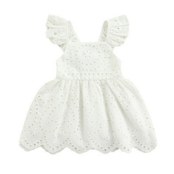 Esho Toddler Girls Sleeveless Dresses Baby Hollow Out Lace Princess Dress Sundress 6M-4Y