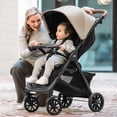 thumbnail image 2 of Chicco Bravino Plus Lightweight Stroller, One-Hand Quick Fold, Lie-flat Pramette Seat, Accepts Chicco Infant Car Seats - Oat (Beige), 2 of 12