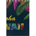 thumbnail image 5 of Coolnut Palm Leaves and Aloha Hawaii Thermal Insulated Blackout Grommet Printed Window Curtain - 84x55 in - 100% Polyester 2 Panels, Stitchingstyles, 5 of 6