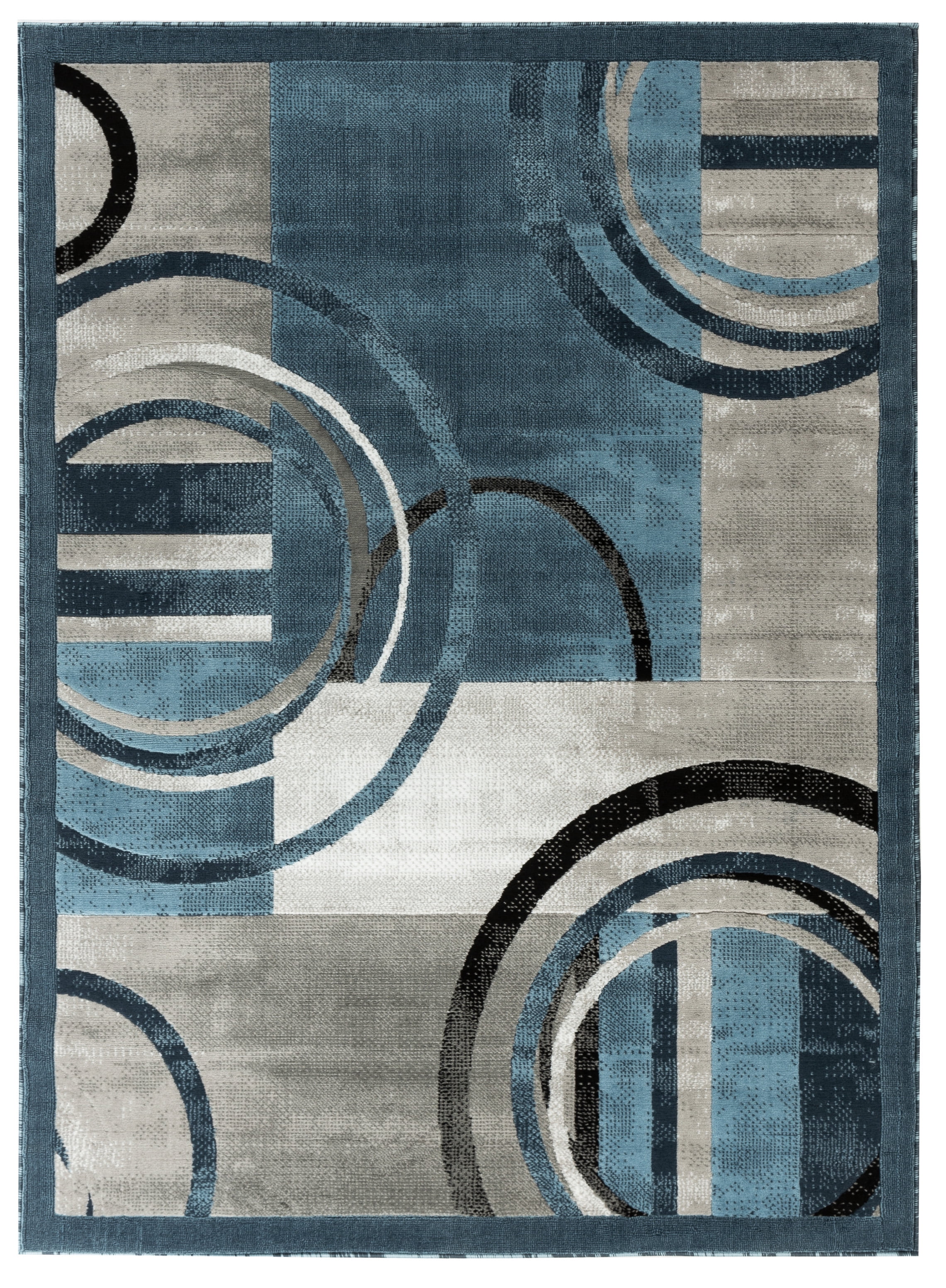 Newport Collection Blue, Gray Abstract Modern Area Rug