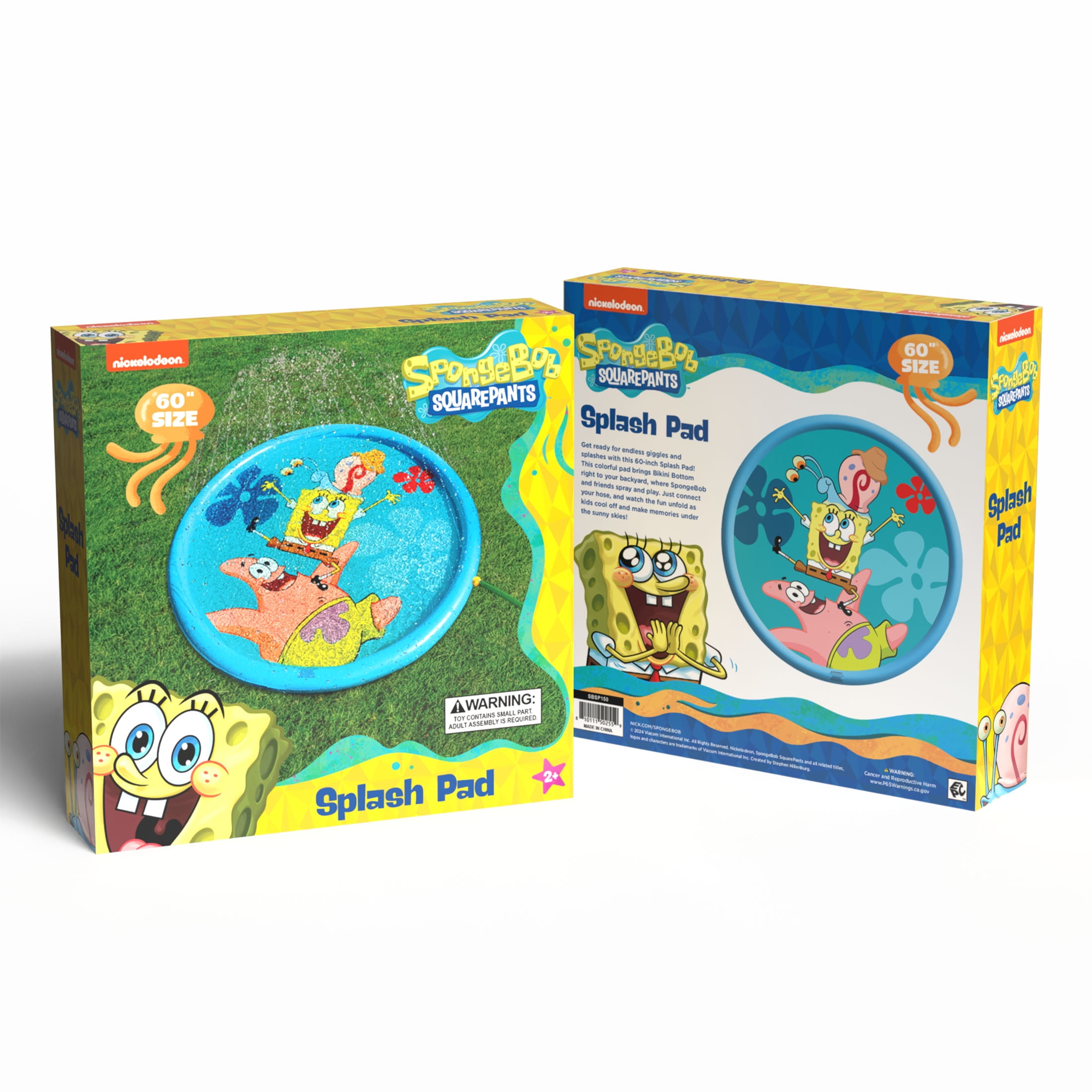 SpongeBob SquarePants 60" Inflatable Water Splashpad for Summer Fun and Water Play, Children Ages 2+