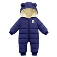 thumbnail image 3 of Happy Cherry Infant Puffer Romper Baby Bunting Snowsuits Hooded Jumpsuit Overalls Newborn Boy Pram Suit 0-24 Months, 3 of 9