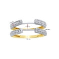 thumbnail image 3 of Round Shape White Cubic Zirconia Two Tone Curved Enhancer Guard Ring 10k Yellow Gold Ring Size - 6, 3 of 3