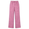 thumbnail image 4 of Glisme Trousers For Women Solid Color Elastic Waist With Pockets Summer Comfortable Women Wide Leg Pants Size L Red, 4 of 4