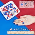 thumbnail image 3 of 180Pcs DIY 6 Sets USA Bracelets American Flag Charms Beading Bracelet Making Kit 10mm Red Blue White Beads 4th of July Rhinestone Patriotic Charms for Jewelry Making Kits, 3 of 6
