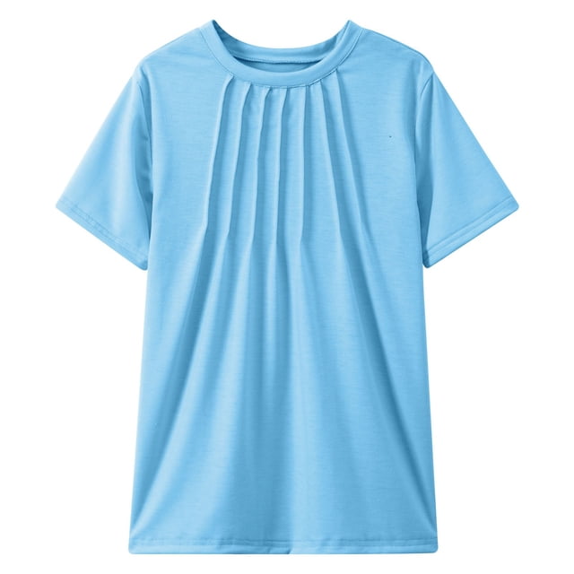 Chemises pour Filles Manches Courtes Col Rond Été Vêtements pour Filles 7-8 Ans Mode Filles