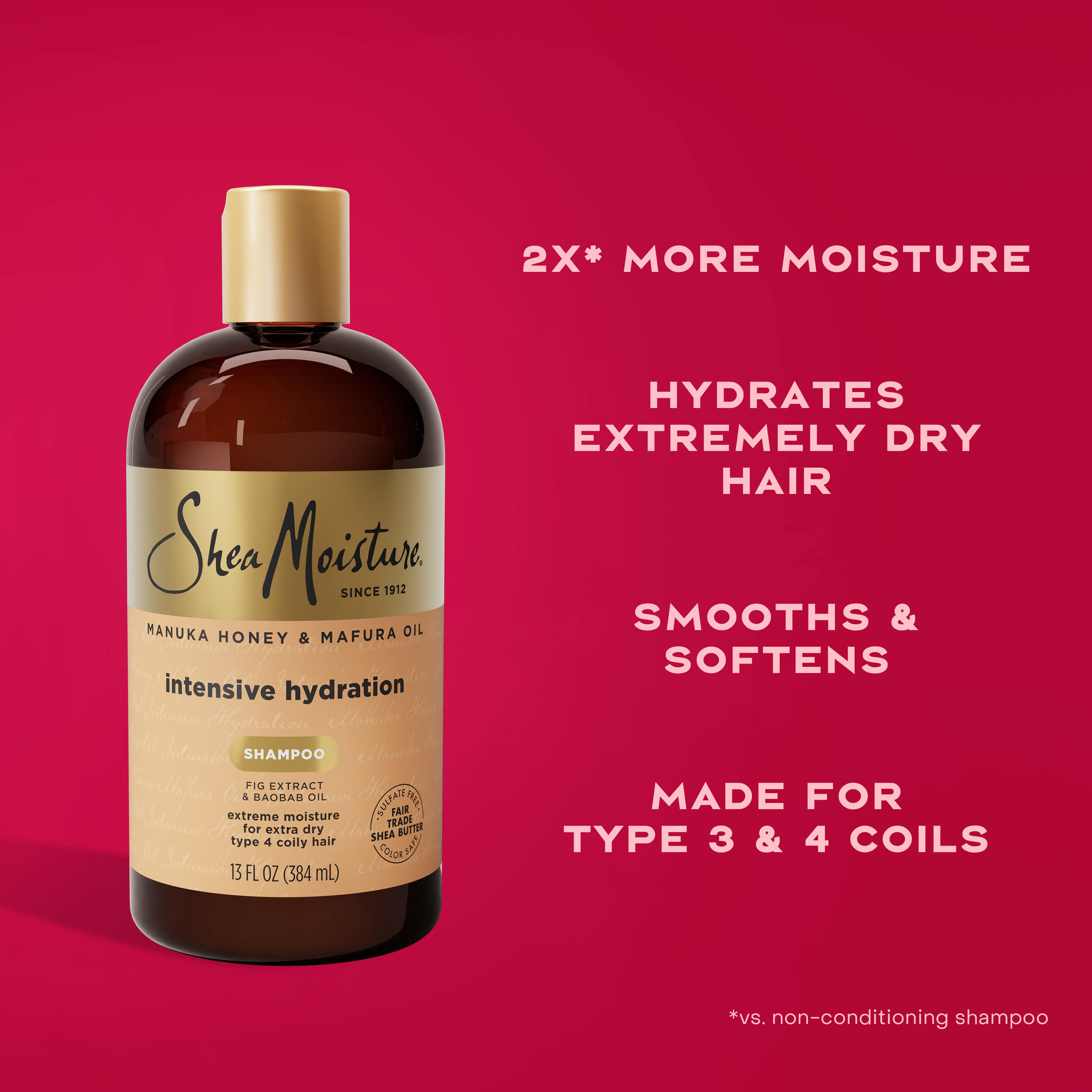 SheaMoisture Intensive Hydration Shampoo, Manuka Honey, 13 fl oz photo 3