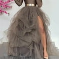thumbnail image 2 of Women Dress Brown Tutu Skirts High Low Tulle Skirt Fluffy Skirt Adult Party Favor Dance, 2 of 5