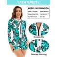 thumbnail image 5 of Women's UPF 50+ Surfing Wear One Piece Training Bathing Rash Guard Long Sleeve Summer Beach Boyleg Swimsuits Sun Protection Zipper Full Body Swimwear, 5 of 6