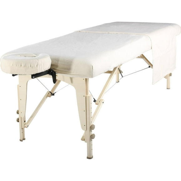Master Massage Flannel Sheet Set Cotton Table Cover Beauty Bed Cover for Stationary and Salon Bed- Off White