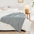 thumbnail image 4 of Home Soft Things Chevron Knit Throw- Teal- 50"x60", 4 of 10