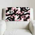 thumbnail image 5 of SCRAWLGOD Abstract Cow Print Pink Black 1 Pcs Headrest Cover for Recliner Chair, Waterproof PU Leather Sofa Head Protector, Stain Resistant Couch Head Rest Covers 17x27 in, 5 of 7