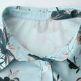 thumbnail image 5 of MaFYtyTPR Women Summer Linen Shirts Fashion Floral Printed Casual Loose Button Lapel Collar Short Sleeve Comfy Blouses Womens Summer Tops Light Blue XL, 5 of 5