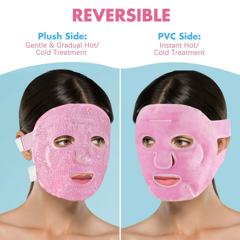 LotFancy Ice Face Mask, Gel Beads Ice Pack for Puffy Eyes, Dark