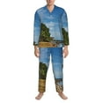 thumbnail image 3 of Uemuo Lighthous Pattern 2-Piece Loungewear Set - Men’s Soft Sleepwear, Cozy Winter PJs, Comfy Sleep Set-XX-Large, 3 of 7