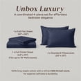 thumbnail image 3 of Loomsnest 100% Long Staple Cotton 400 Thread Count Sateen Sheet Set, Wrinkle Resistant, Deep Pocket, Fits up to 18", Full, Navy, 3 of 9