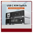 thumbnail image 2 of USB C To DP KVM Switch 8K 60Hz 4K 144Hz Type C Thunderbolt KVM Switches With Controller ,enhances work efficiency, 2 of 4