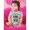 thumbnail image 2 of My Aunt Will Say Yes! Bodysuit Infant -Smartprints Designs,  Newborn, 2 of 4