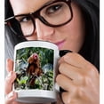 thumbnail image 2 of 3drose, Brazil, Amazon, Manaus, Portrait of a Bald Uakari Monkey in the Trees., 15oz Two-tone Black Mug, 2 of 6