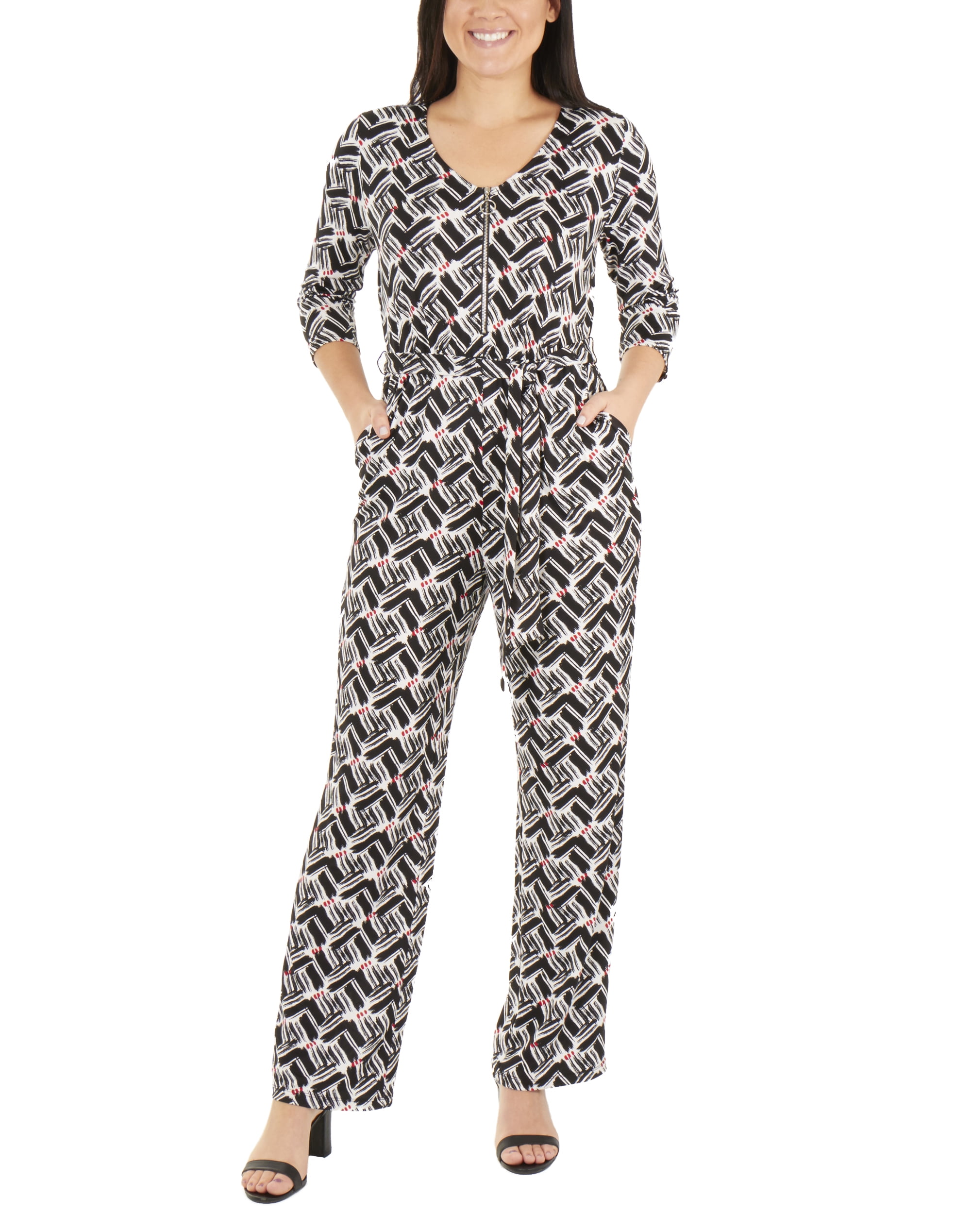 women's petite jumpsuit with sleeves