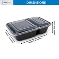 thumbnail image 6 of (2 pack) Mainstays 2-Compartment Meal Prep Containers 15-Pack with Lids, BPA-Free, Leak-Resistant, Microwave and Dishwasher Safe, 6 of 11