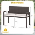 thumbnail image 3 of Gymax 2-Person Patio Loveseat w/ Removable Seat Cushion Metal Frame Backrest, 3 of 10