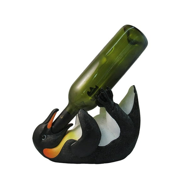 Playful Antarctic Penguin Wine Bottle Holder By DWK | Tabletop South Pole Decor And Centerpiece