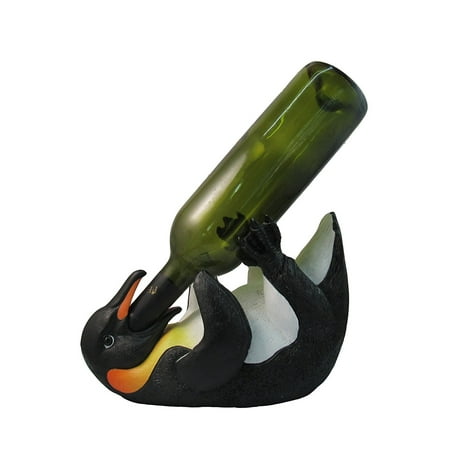 

Playful Antarctic Penguin Wine Bottle Holder By DWK | Tabletop South Pole Decor And Centerpiece