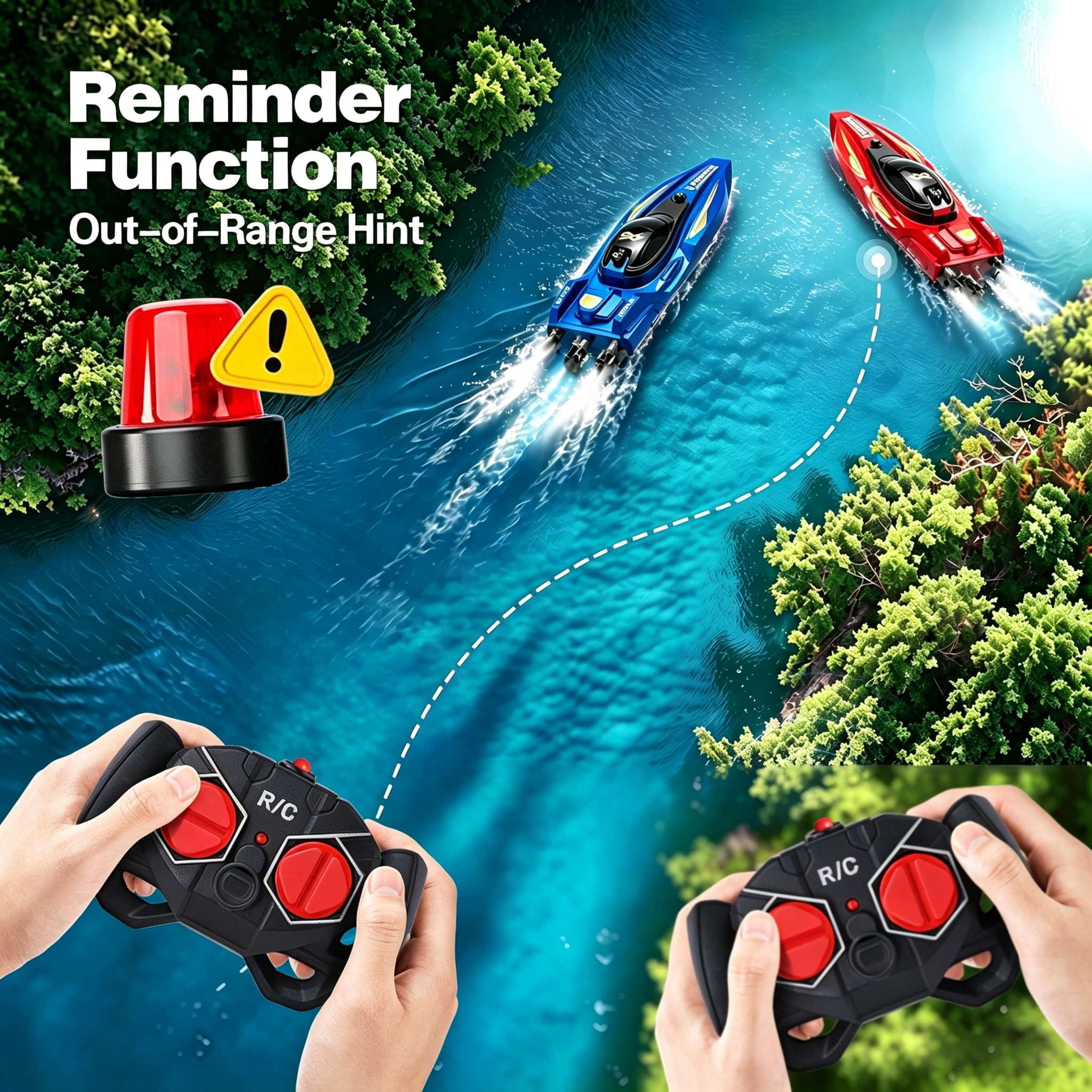 2.4GHz High-Speed Remote Control Racing Watercraft for Pools & Lakes | Dual Motor Waterproof RC Boat for Boys & Girls Ages 8-12