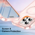 thumbnail image 6 of Allytechgroup Clear Case for iPhone 12 Pro / 12 6.1" with Hand Strap, Compatible with Mag-Safe Cover, Shockproof Anti-Yellow TPU Bumper Protective Phone Case for Apple iPhone 12 Pro / 12,Pink, 6 of 8