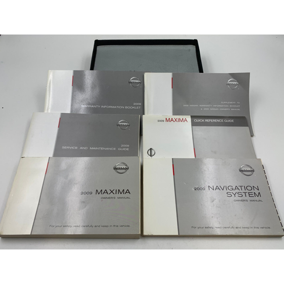 2009 Nissan Maxima Owners Manual Handbook Set with Case OEM K04B26006