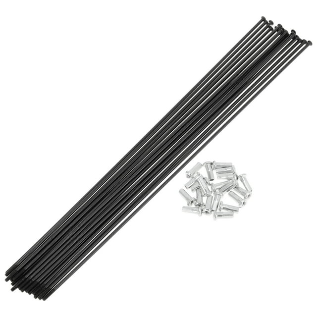 Ofertas Únicas 20 Conjuntos de Radios de Bicicleta de 14G de Tirón Recto Radios de Rueda de Bicicleta de Tirón Recto Acero al Carbono Negro-233mm