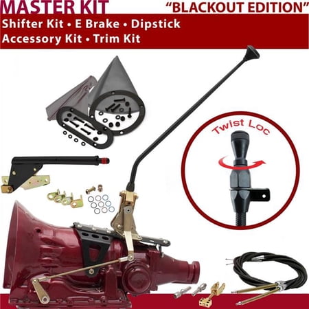 American Shifter C4 Shifter Kit Black 16 in. E Brake Cable Trim Kit Dipstick for F7709