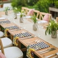 thumbnail image 3 of Sunflower Plaid Cloth Napkins, Black White Checkered Yellow Floral Washable and Reusable Dinner Napkins Set of 6, Table Napkin for Kitchen Party Birthday Wedding Hotel Housewarming 20"x20", 3 of 8