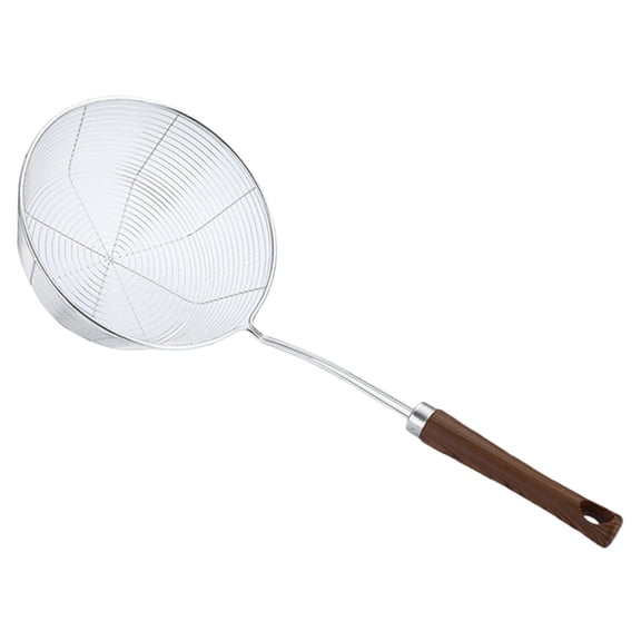 Stainless Steel Spider Skimmer, Professional Kitchen Pasta Strainer Spoon with Long Handle - Asian Strainer Ladle Wire Skimmer Spoons for Cooking and Frying ,4 Size to Choose(18cm)
