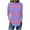 Purple, variant on Womens Plus Size Striped Tops Basic Long Sleeve Workout Pullover Top Crewneck Casual Tunic Tops