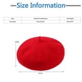 thumbnail image 3 of Clearance! Fdelink Beret Hat Winter Hats Women New Solid Color Adjustable Wool Beret Wool Warm Hat in Autumn and Winter Navy, 3 of 4